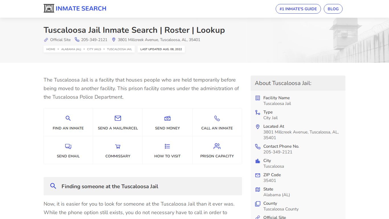 Tuscaloosa Jail Inmate Search | Roster | Lookup